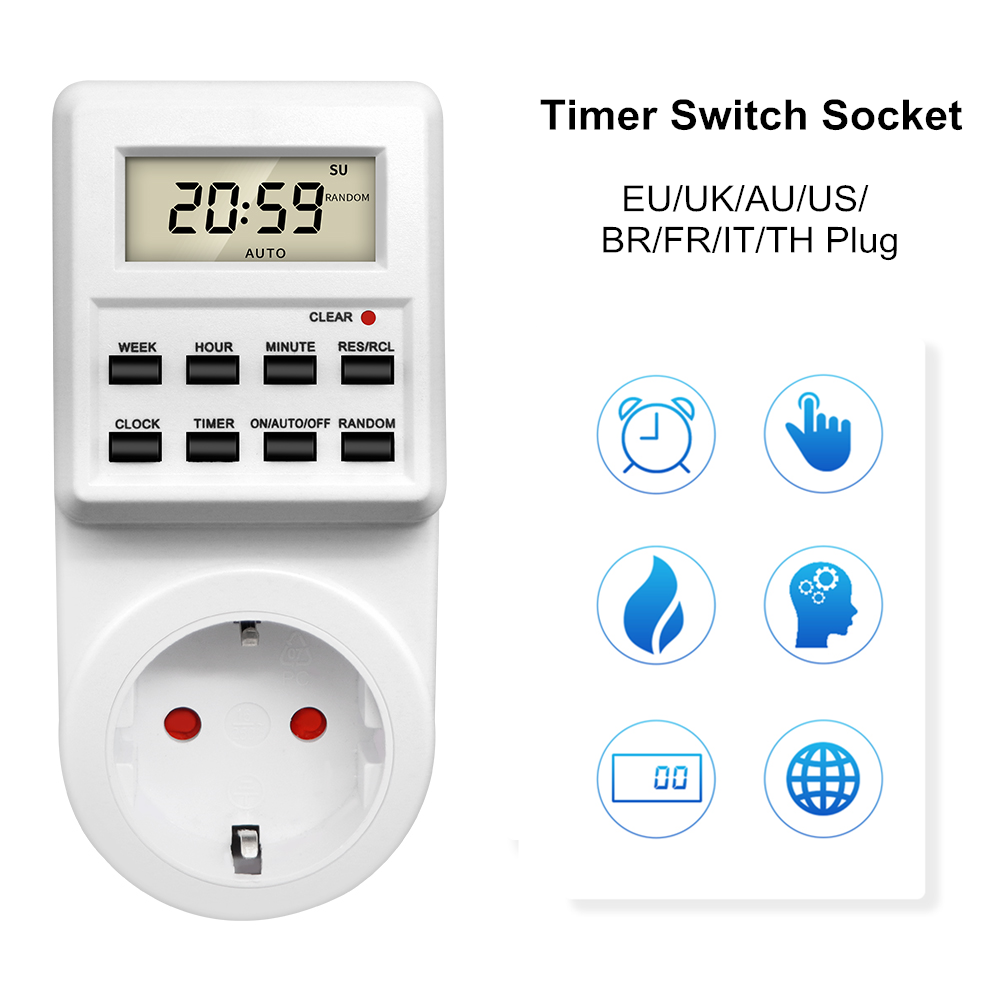 Kitchen Appliances Uk - Elektronik Dijital Zamanlayıcılı Priz 24 Saat